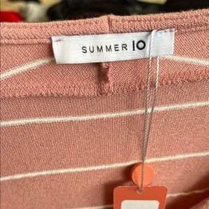Summer IO Women's Striped Short Sleeve Tee - Pink